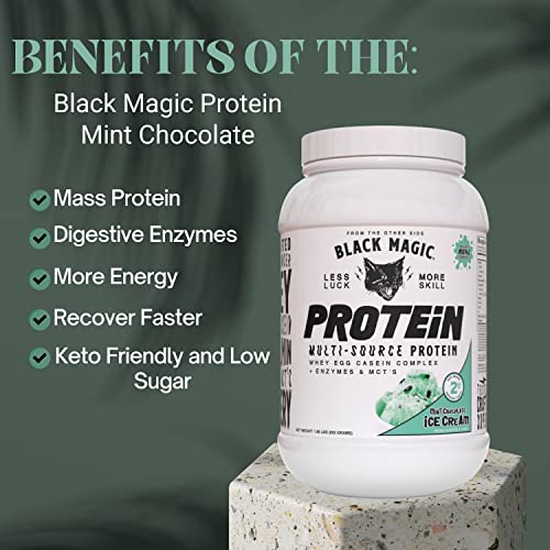 Worldwide Nutrition Bundle, 2 Items: Black Magic Multi-Source Protein Powder - Whey, Egg Albumin Enzymes, Micellar Casein & MCTs - Muscle Mass Gaining - Mint Chocolate Flavor - 2 LB and Keychain Worldwide Nutrition buy supplements canada
