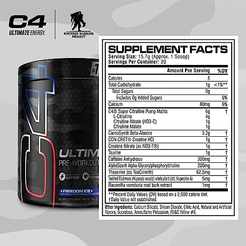 C4 Ultimate x Wounded Warrior Project Pre Workout Powder Freedom Ice - Sugar Free Cellucor buy supplements canada