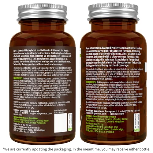 Igennus Methylated Men's Multivitamin with 22 Actives, All-Day Nutrient Delivery, Pure & Clean, Methylfolate & Methylcobalamin Igennus Healthcare Nutrition buy supplements canada