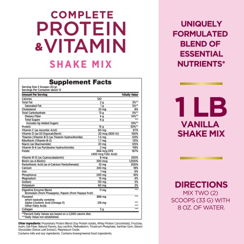 Nature's Bounty Complete Protein & Vitamin Shake Mix with Collagen & Fiber, Contains Vitamin C Nature's Bounty buy supplements canada