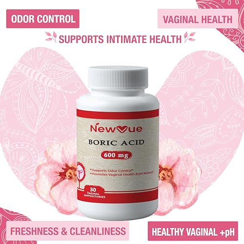 NewVue Boric Acid Vaginal Suppositories - 100% Pure Made in USA - Intimate Health Support (30 Count) NewVue buy supplements canada