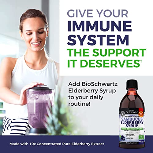 Elderberry Syrup for Kids and Adults - Natural Immune Support with Zinc and Vitamin C BioSchwartz buy supplements canada