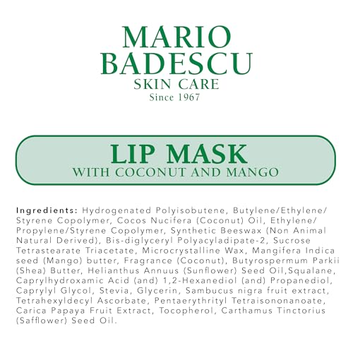 Mario Badescu Lip Mask with Coconut and Mango for All Skin Types, Overnight Lip Treatment Enriched With Skin Softening Coconut Oil, Sunflower Seed Oil and Hydrating Shea Butter, 0.5 Ounces Mario Badescu buy supplements canada