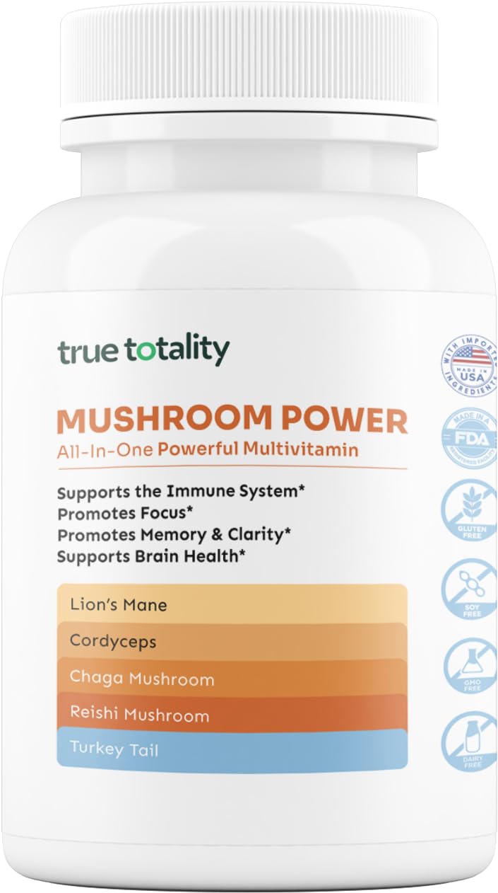 Mushroom Complex Capsules with Lion’s Mane, Reishi, Cordyceps, Chaga & Turkey Tail – True Totality Mushroom Power – Immune, Energy & Focus Support – 90 Vegan Capsules True Totality buy supplements canada