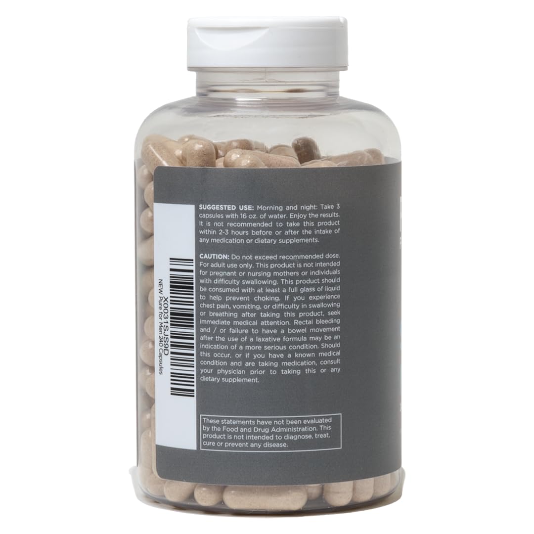 Pure for Men Stay Ready Fiber Supplement, 240 Vegan Capsules | Supports Daily Pure for Men buy supplements canada