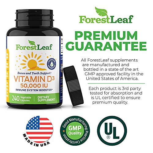 ForestLeaf - Vitamin D3 IU Weekly Supplement (50,000 IU - 240 Count) ForestLeaf buy supplements canada