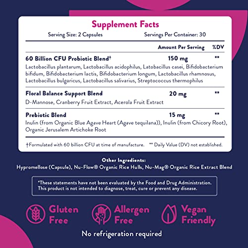Probiotics for Women | Easy to Swallow Tiny Capsule | with Prebiotics, 60 Billion CFUs Waylo buy supplements canada