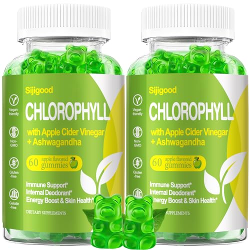 Organic Chlorophyll Gummies with Ashwagandha, Black Seed Oil, Apple Cider Vinegar Sijigood buy supplements canada