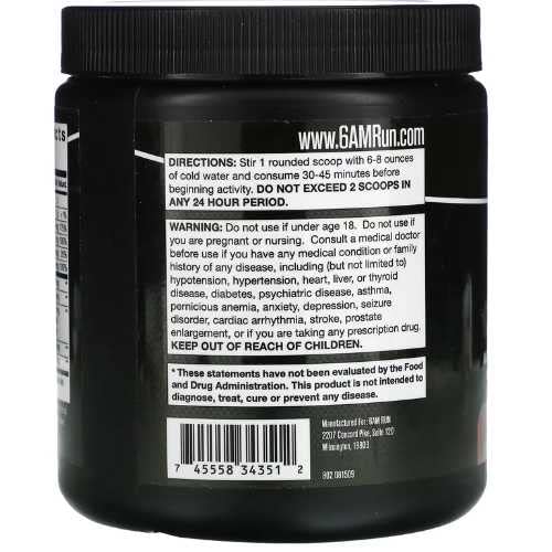 6AM Run Sprint - Pre Workout Powder for Instant Energy Boost for Cardio and Focus 6AM Run buy supplements canada