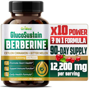 GriMed Berberine Supplement 9,500mg with Ceylon Cinnamon Bitter Melon Supports Healthy GriMed buy supplements canada