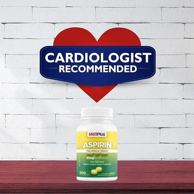 MedPlus Low Dose Aspirin 81 mg - 500 Tablets | Enteric Coated | Pain Reliever for Minor Aches and Pains, Fever Reducer - Made in USA MedPlus buy supplements canada