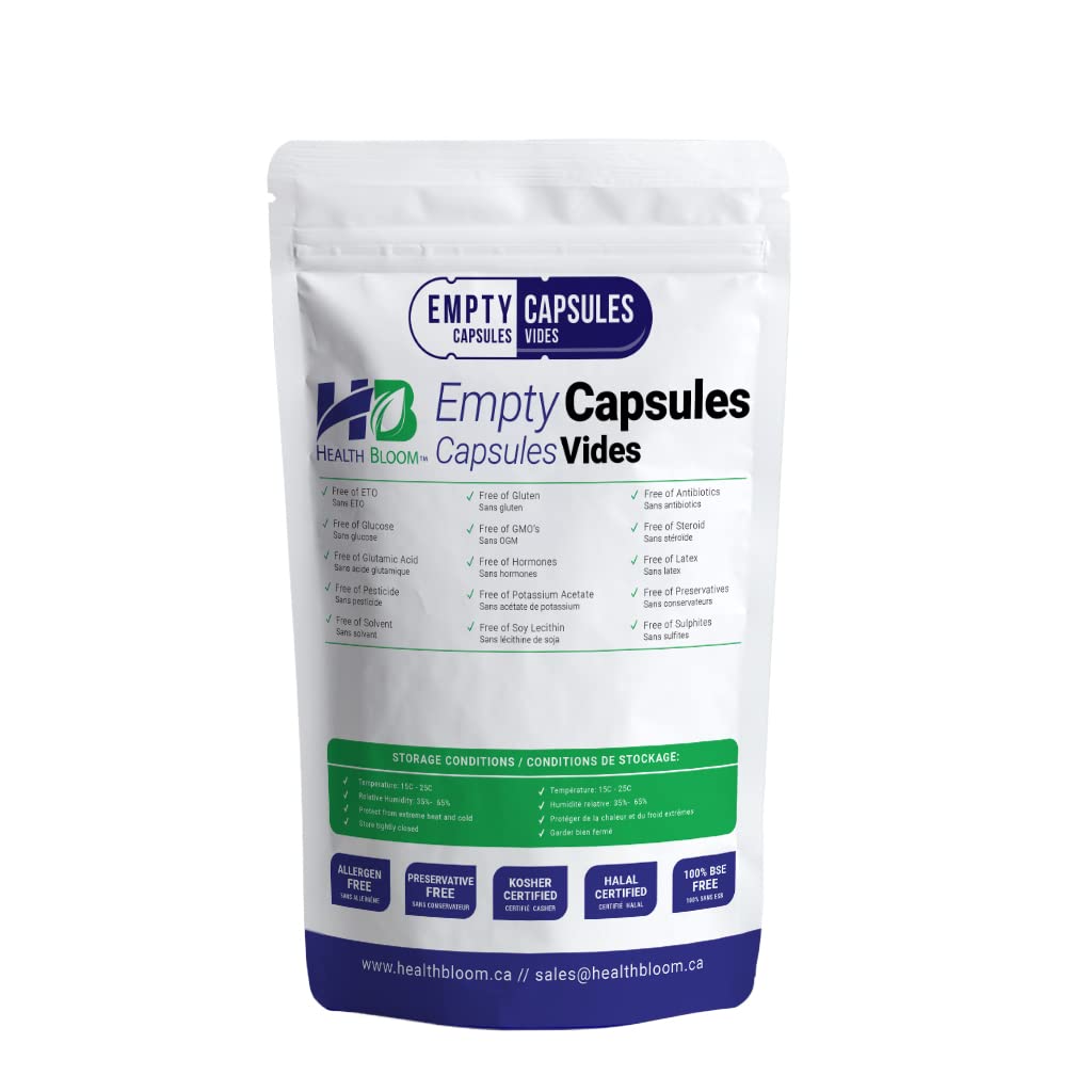 Health Bloom Inc. Empty Vegetable Capsules Size 0 Natural, 1000 Count Health Bloom Inc. buy supplements canada