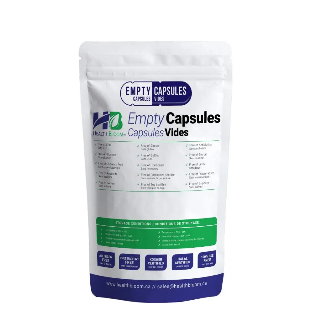 Health Bloom Inc. Empty Vegetable Capsules Size 2 Natural, 1000 Count Health Bloom Inc. buy supplements canada