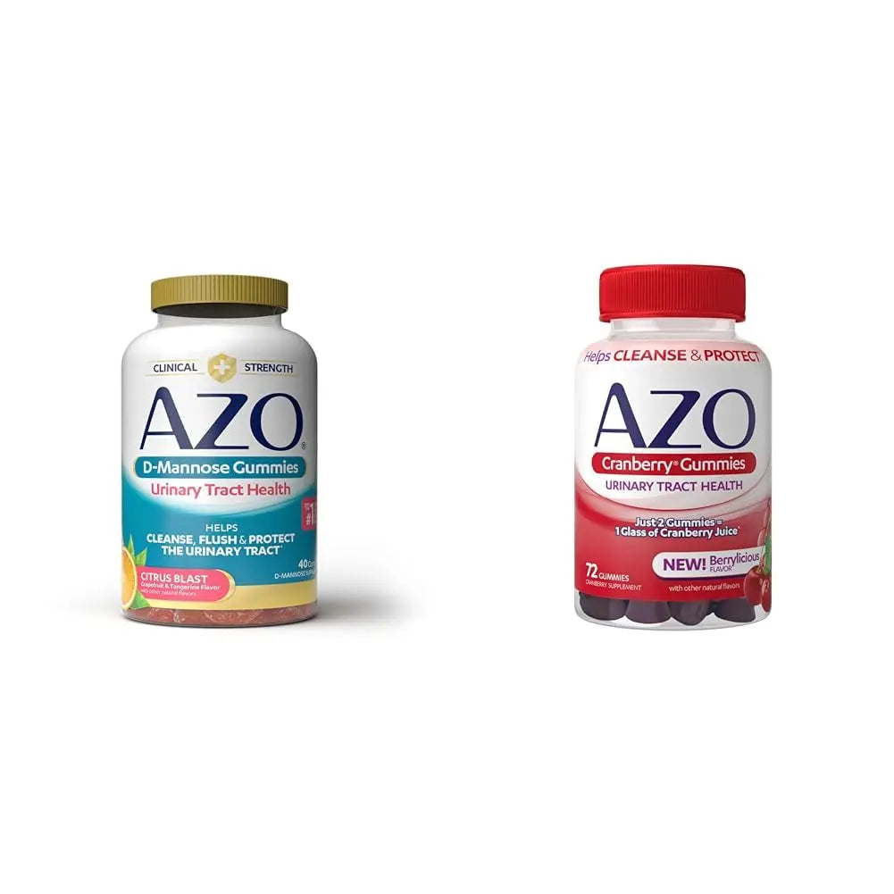 AZO Urinary Tract Health Gummies Bundle - D-Mannose 2000mg Citrus 40 Count and Cranberry 72 Count AZO buy supplements canada