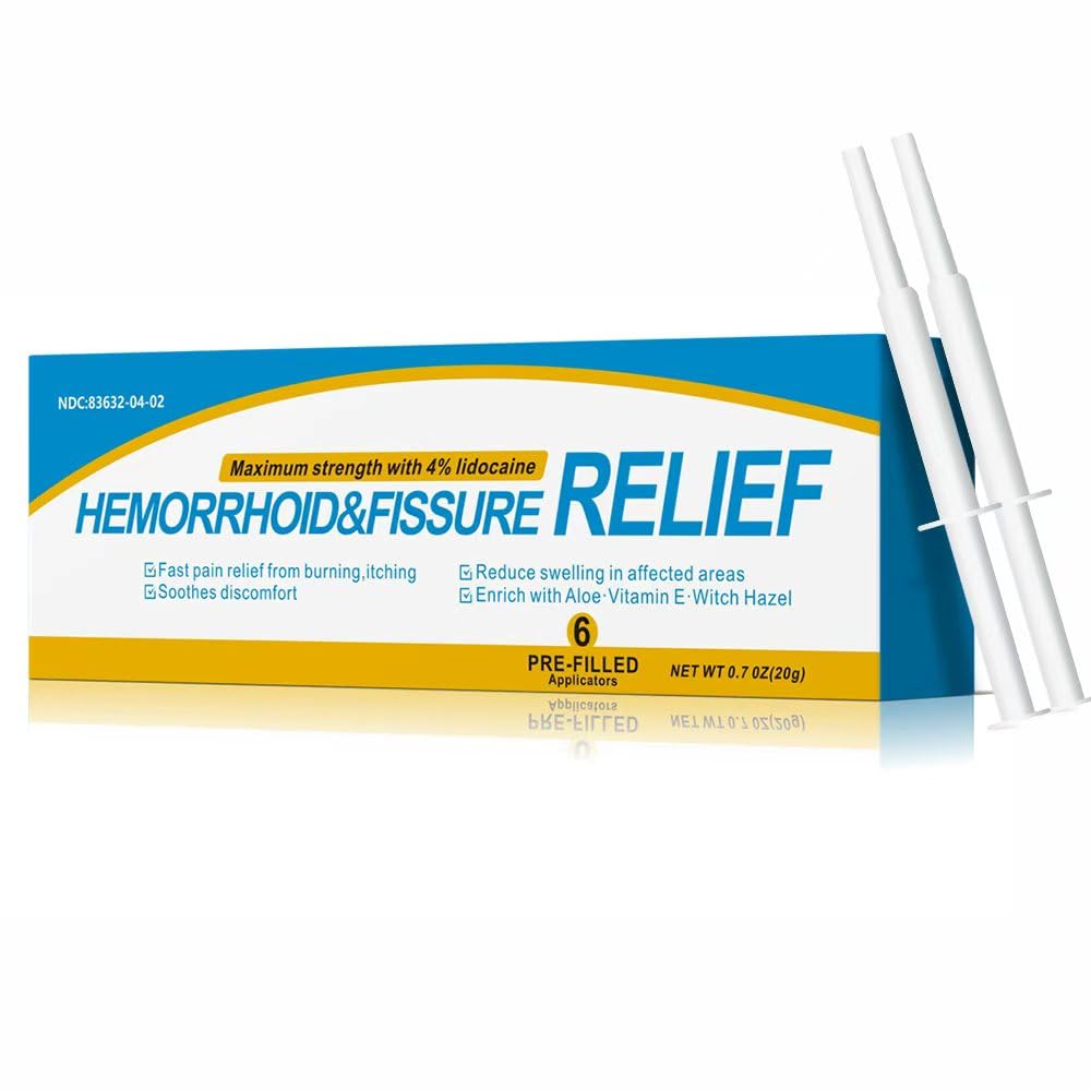 RHAICARE Hemorrhoid and Fissure Treatment Ointment (6 Pre-Filled Pack),Hemorrhoid and Fissure Cream Witch Hazel Maximum Strength Pain Relief,for Itching and Swelling RHAICARE buy supplements canada