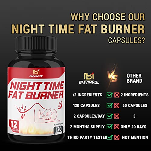 BMVINVOL Night Time Fat Burner 120Capsules, 12-in-1 Powerful Blend of Green Tea BMVINVOL buy supplements canada