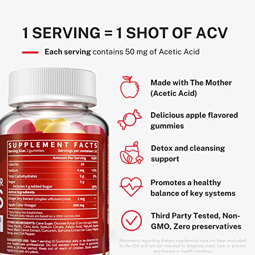 Apple Cider Vinegar Gummies with The Mother - ACV Gummies for Detox, Cleansing & Immune Support SIMPLE WONDERS buy supplements canada