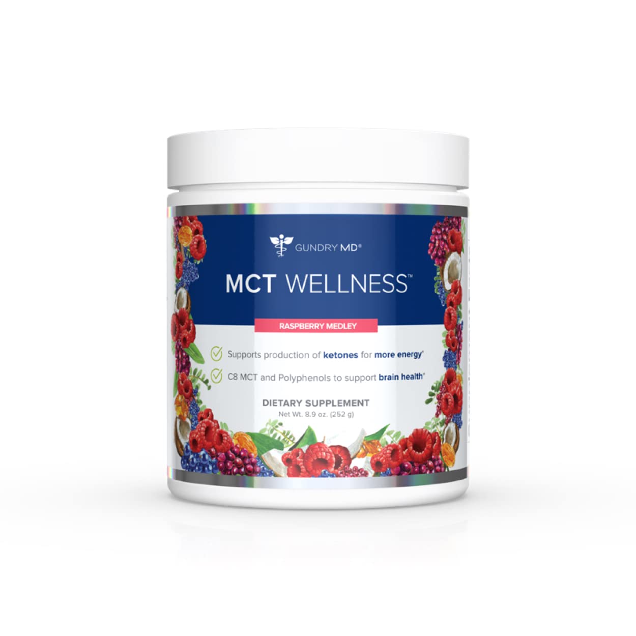 Gundry MD MCT Wellness Powder to Support Energy, Ketone Production and Brain Health, Keto Friendly, Sugar Free (30 Servings) (Raspberry Medley) Gundry MD buy supplements canada