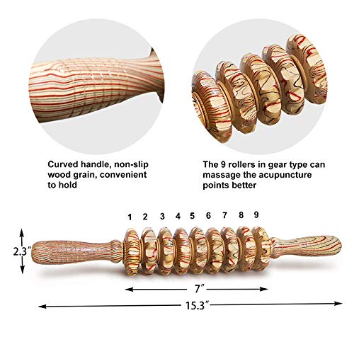Deston Wooden Massager Handheld Roller Trigger Point Massager Stick for Fascia, Cellulite Deston buy supplements canada
