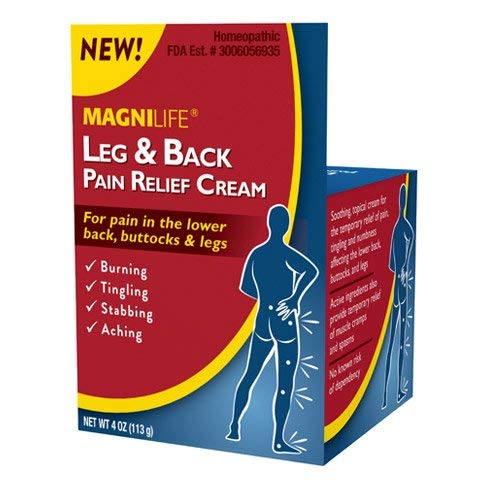 MagniLife Leg & Back Pain Relief Cream (4 oz), Topical Support for Leg Pain & Lower Back Discomfort, Fast Absorbing, No Residue, Mild Scent, Massage-in Formula MagniLife buy supplements canada
