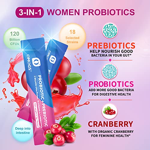 OMOGS Women's Probiotic,120-Billion-CFUs, 18 Strains, with 3 Prebiotics and Cranberry OMOGS buy supplements canada