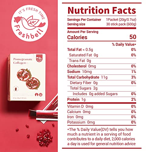 FRESHBELL Pomegranate Collagen Jelly Stick (20g x 30 sticks) Marine Collagen Peptide Freshbell buy supplements canada