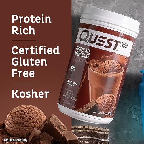Quest Nutrition Chocolate Milkshake Protein Powder, 22g Protein, 2g Net Carbs, 1g Sugar Quest Nutrition buy supplements canada