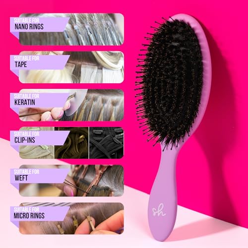 SimplyHair Ultimate Hair Extension Brush & Detangler Anti-Static, Dual Bristle Design, Soft Boar Bristle, Great for All Hair Types & Extensions - Pink & Purple Ombre Brush Ideal for Adults & Kids Simply Hair buy supplements canada