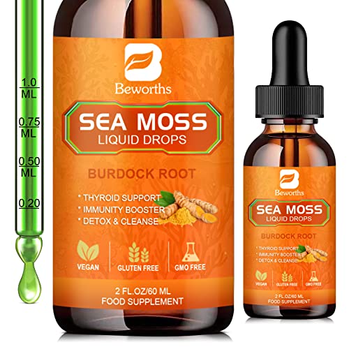 B BEWORTHS Sea Moss Liquid Drops - Organic Irish Sea Moss Raw Gel with Burdock Root B BEWORTHS buy supplements canada