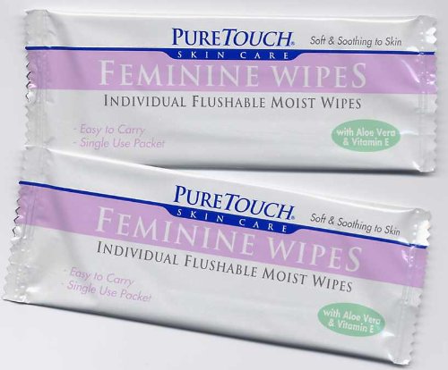 PureTouch Feminine Towelettes Individual Flushable Moist Wipes 144 Single-Use-Packets PureTouch buy supplements canada