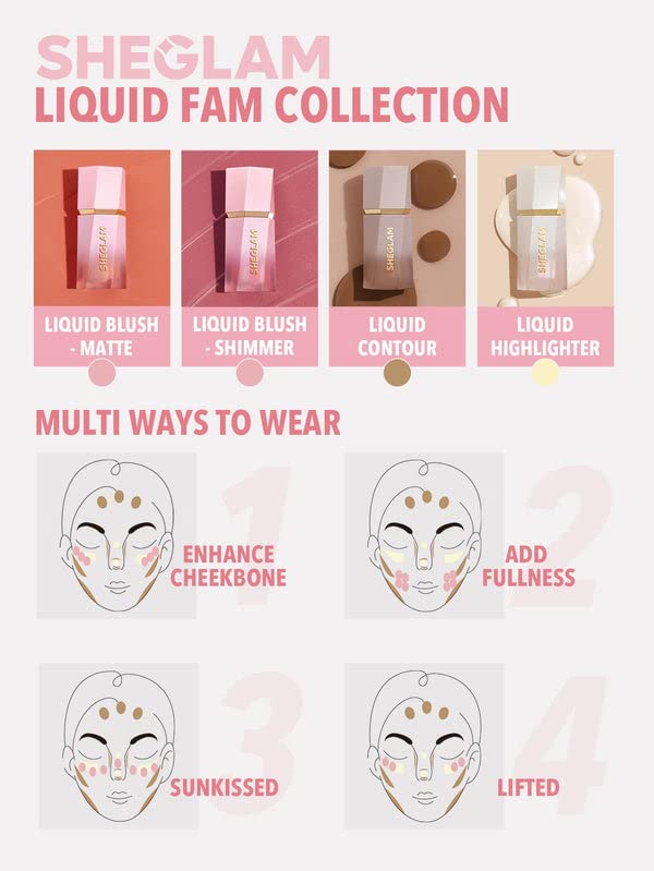 SHEGLAM Color Bloom Liquid Blush Makeup for Cheeks Matte Finish - Love Cake SHEGLAM buy supplements canada