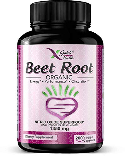 Organic Beet Root Powder 1350mg 200 Veggie caps Superfood Nitric Oxide Strongest X Gold Health buy supplements canada
