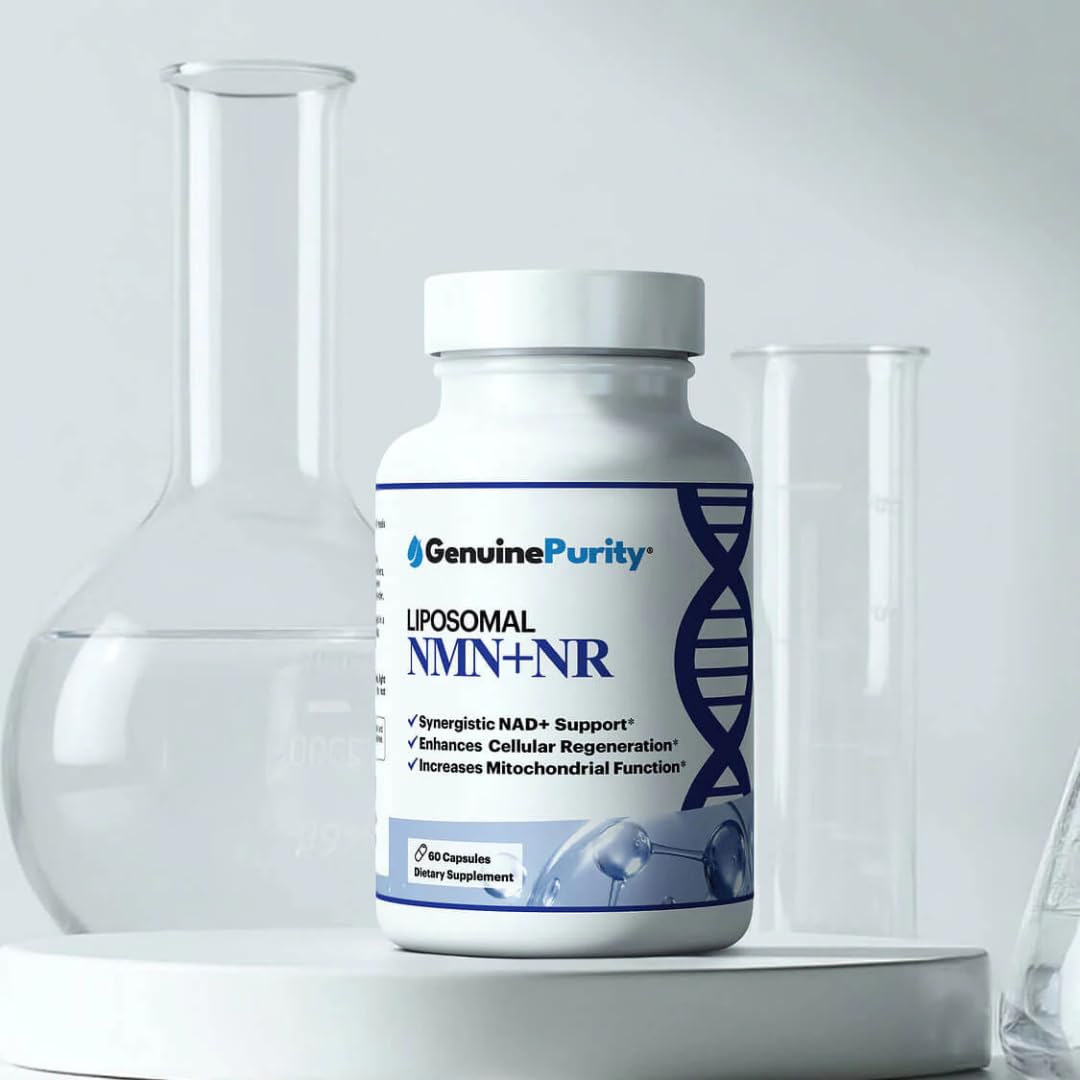 GenuinePurity - Liposomal NMN + NR Supplement - 60 Vegan Capsules to Support Cellular Health, Energy & NAD+ Levels - USA Made, Non-GMO, Gluten Free GenuinePurity buy supplements canada