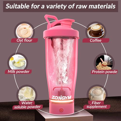 Electric Protein Shaker Bottle, 24 oz USB Rechargeable Blender Bottles, Shaker Bottles ZonGym buy supplements canada