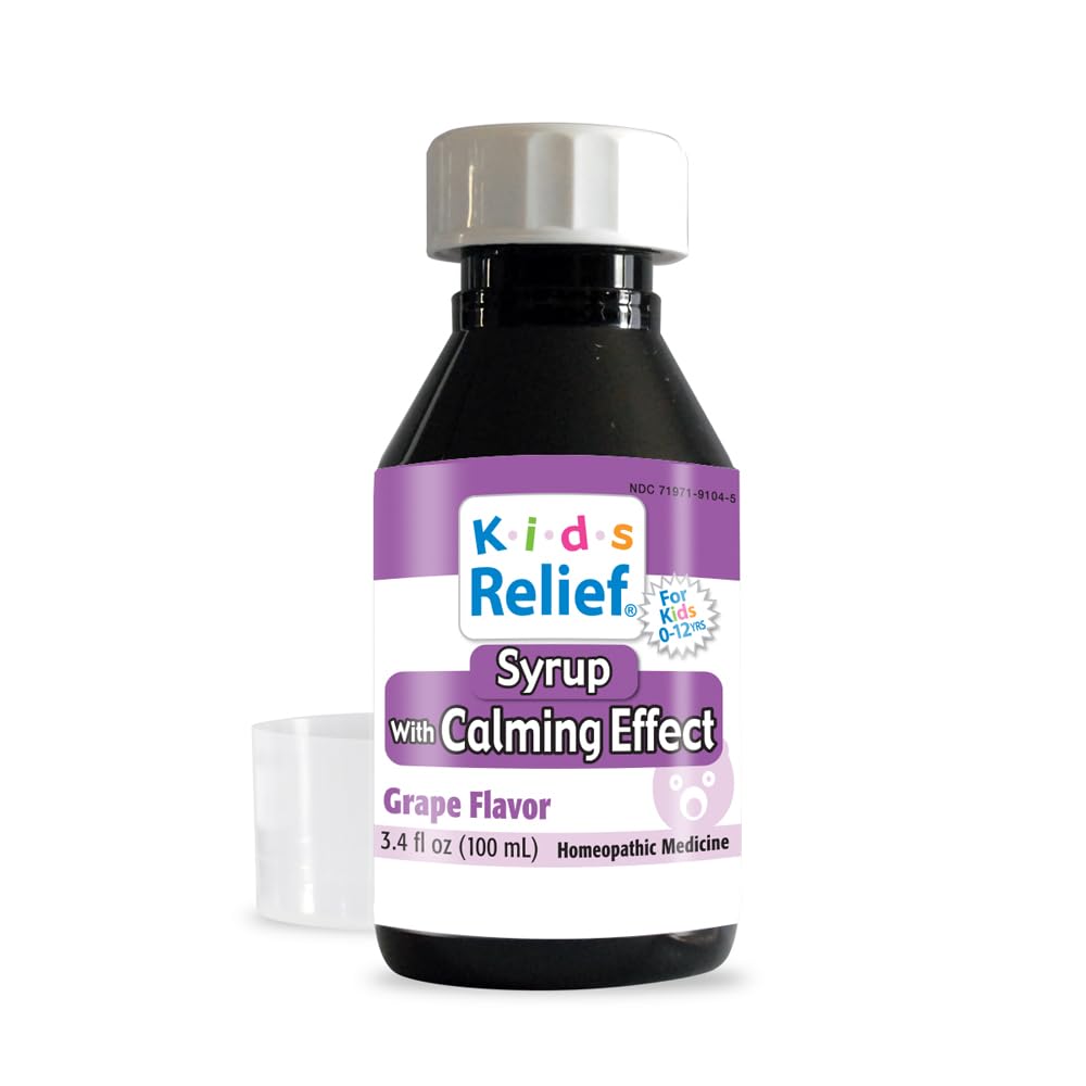 Kids Relief Syrup with Calming Effect, for Kids 0-12 Yrs, Grape Flavor, Gluten and Dye Free, No Added Sugar, 3.4 oz Kids Relief buy supplements canada