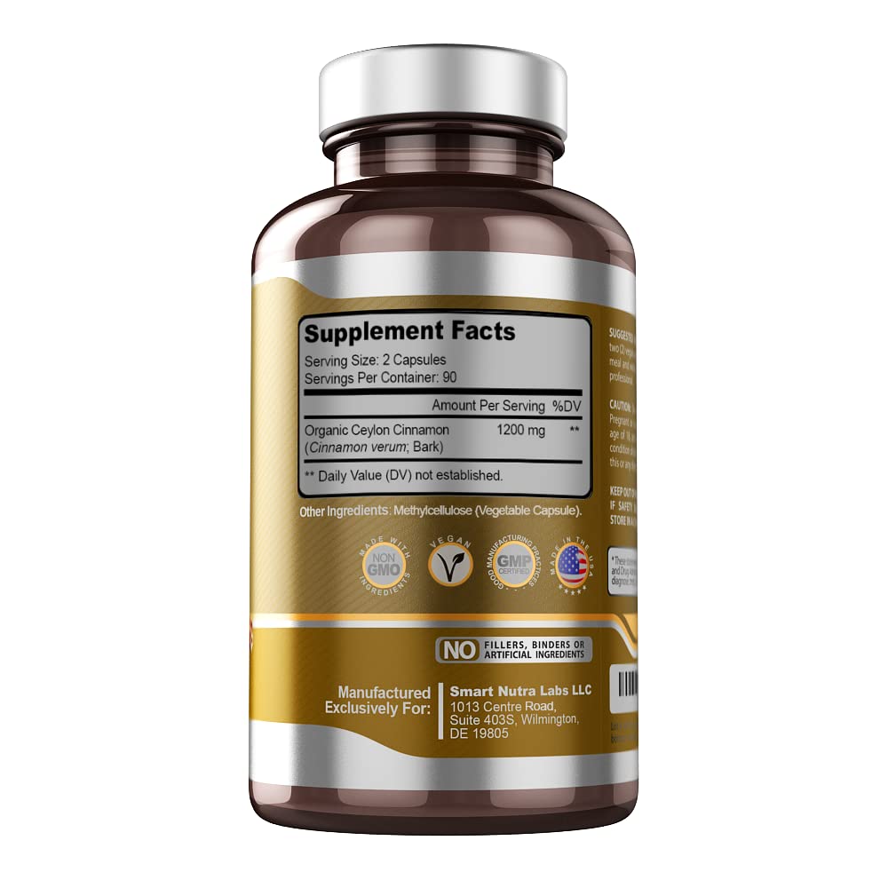 SMART NUTRA LABS Organic Ceylon Cinnamon Supplement 1200mg per SMART NUTRA LABS buy supplements canada