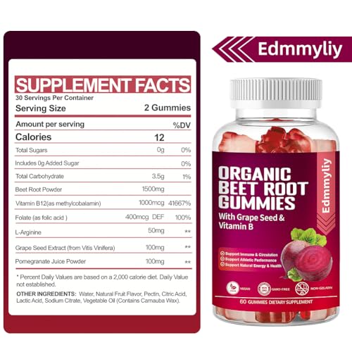 Organic Beet Root Gummies 1500mg for Men Women Beet Root for Athletic, Performance Edmmyliy buy supplements canada
