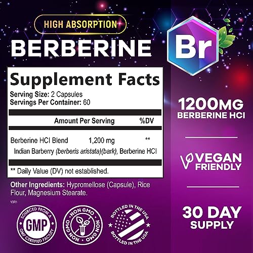 Berberine Supplement 1200mg per Serving - High Absorption Heart Health Support Nature's Nutrition buy supplements canada