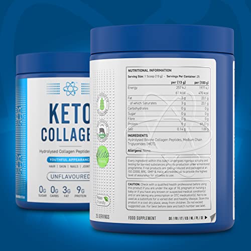 Applied Nutrition Keto Protein Powder, Hydrolysed Collagen Peptides + MCT Healthy Fats & Skin, Ketogenic & Paleo Diet Applied Nutrition buy supplements canada