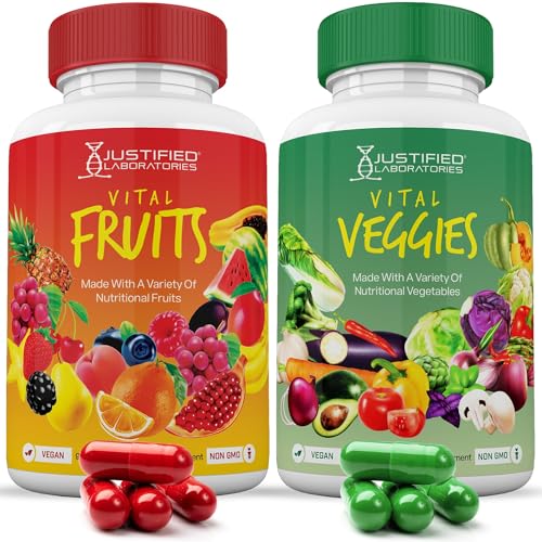 (Set of 2) Vital Fruits and Veggies Supplement Red & Green Superfoods Whole Food Justified Laboratories buy supplements canada