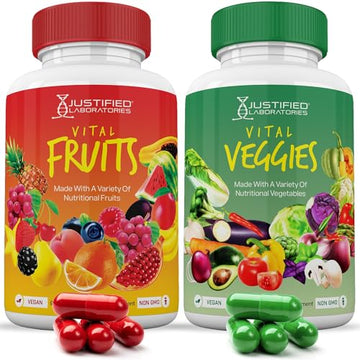 (Set of 2) Vital Fruits and Veggies Supplement Red & Green Superfoods Whole Food Justified Laboratories buy supplements canada