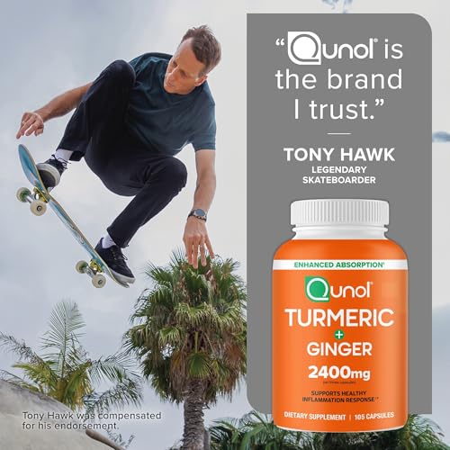 Qunol Turmeric Curcumin with Black Pepper & Ginger, 2400mg Turmeric Extract with 95% Curcuminoids, Extra Strength Supplement Qunol buy supplements canada