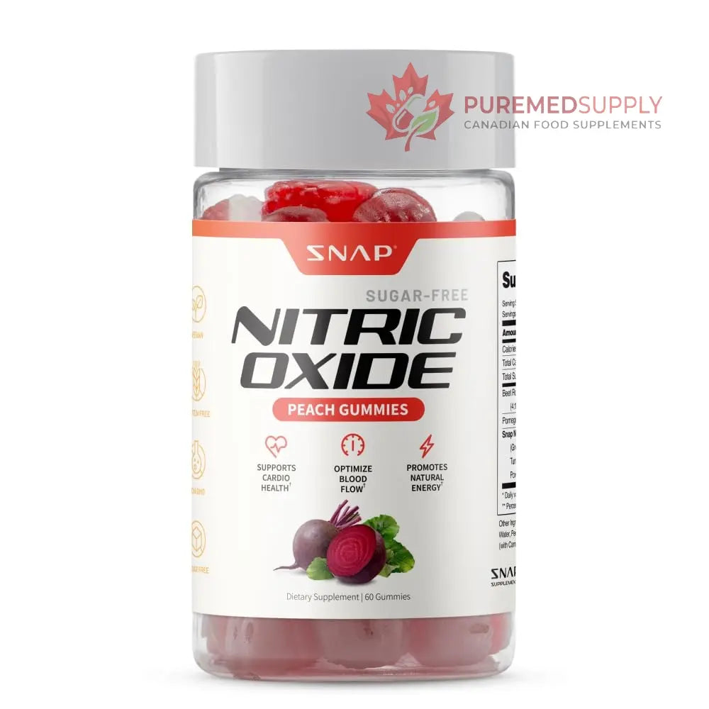 Snap Supplements Nitric Oxide Beet Root Gummies Supplement with Organic Beets - Energy & Circulation Support, 60 Sugar-Free Gummies (30 Servings, 1 Month Supply), Peach Snap Supplements buy supplements canada