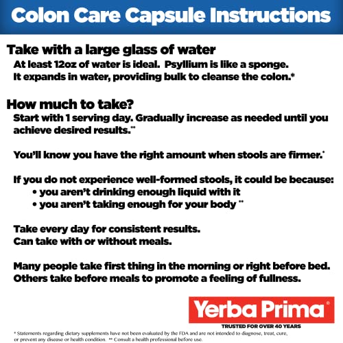 Yerba Prima Prebiotics Colon Care Fiber Caps, 180 Capsules - Five Forms of Fiber Plus FOS Yerba Prima buy supplements canada