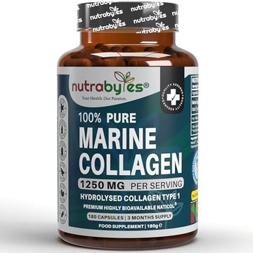 High Strength Marine Collagen Capsules - 1250mg Hydrolysed Collagen Supplement NUTRABYTES buy supplements canada