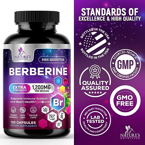 Berberine Supplement 1200mg per Serving - High Absorption Heart Health Support Nature's Nutrition buy supplements canada