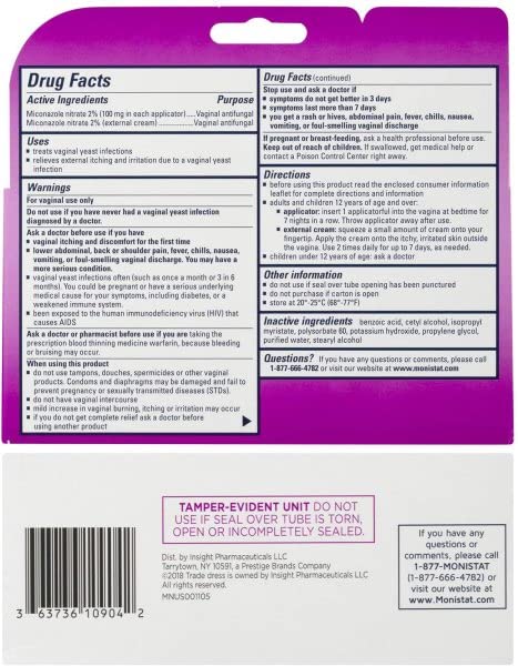 Monistat 7-Day Yeast Infection Treatment | Cream + External Itch Relief Cream | Pack of 2 Monistat buy supplements canada