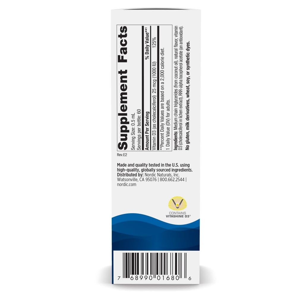 Nordic Naturals Plant-Based Vitamin D3 Liquid - 1 oz - 1000 IU Vitamin D3 - Healthy Bones, Mood & Immune System Function - Non-GMO, Vegan - 60 Servings Nordic Naturals buy supplements canada