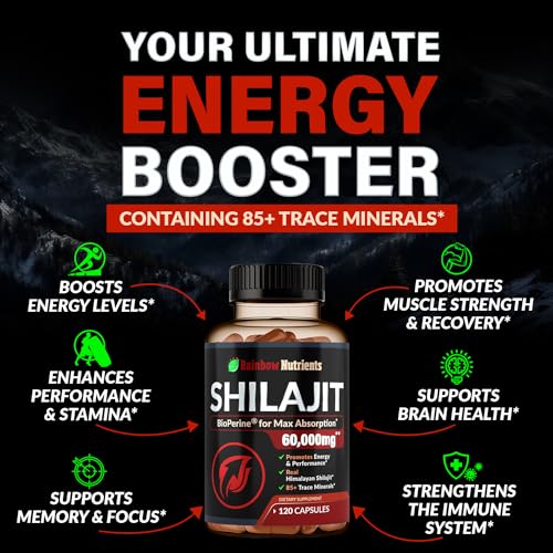 Pure Himalayan Shilajit Capsules Supplement (60,000mg+ Absorption Enhancer+50% Rainbow Nutrients, LLC buy supplements canada