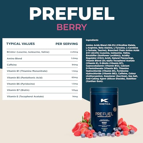 Kinetica PreFuel, Pre Workout, 5.9g Amino Acids & 2.3g BCAA's per Serving, 30 Servings Kinetica buy supplements canada